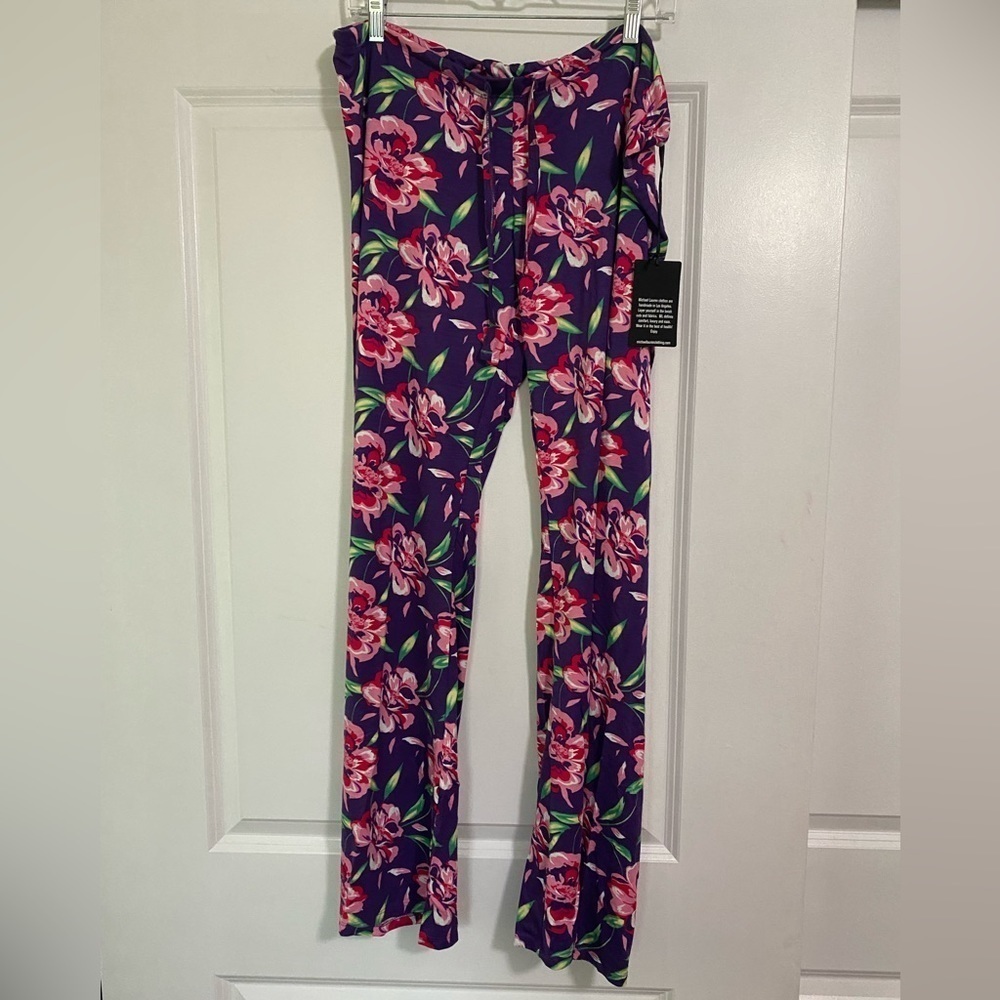 Michael Lauren Floral Wide Leg Pants - Size Large